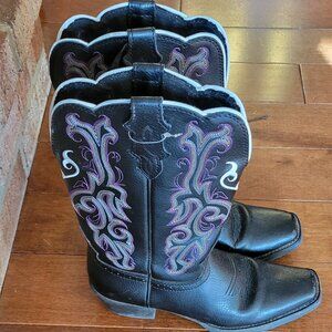 Girls Justin Black Cowgirl Boots